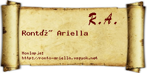 Rontó Ariella névjegykártya